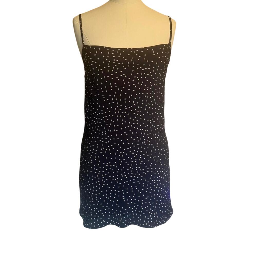 Polly Navy and white polka dot mini slip dress (size 2) 0123